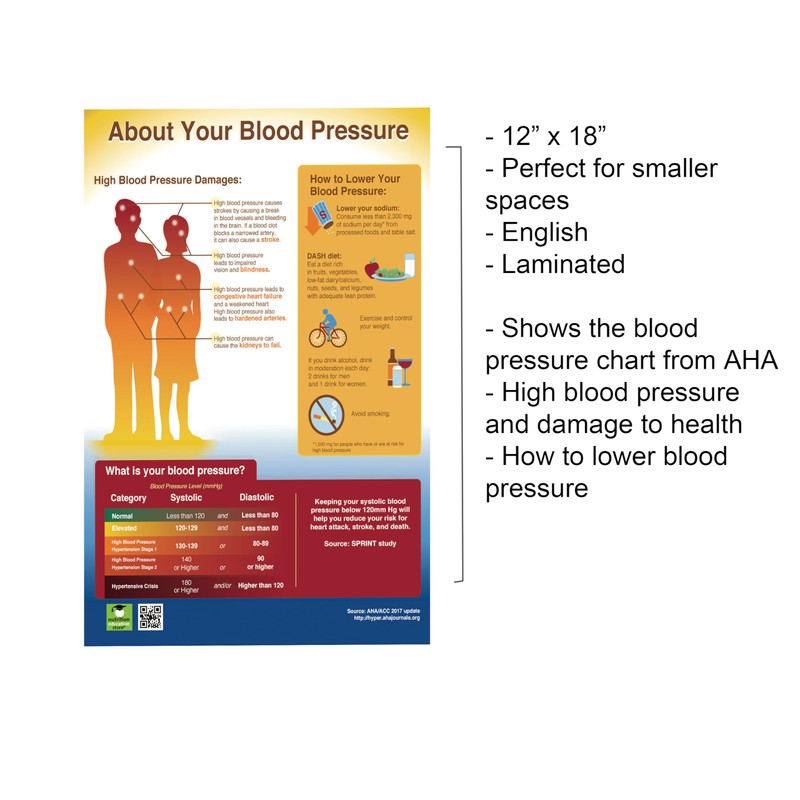 nutritioneducationstore.com Exam Room Blood Pressure Poster 12x18 - All About