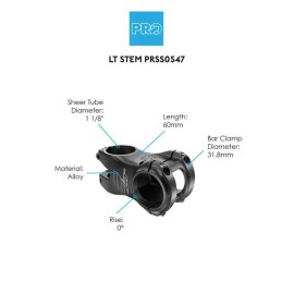PRO LT Alloy Stem 31.8mm 0 Degrees - 40mm