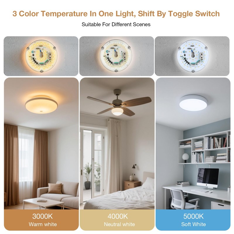LED Ceiling Fan Light Retrofit Kit, 4 Inch, Ceiling Light