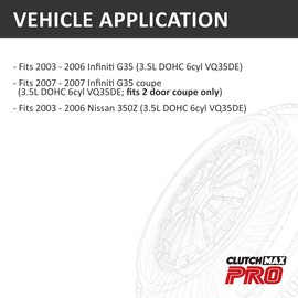 ClutchMax PRO Performance Stage 2 Clutch Kit Compatible with 2003 2004 2005 2006 Infiniti G35 2007 G35 2 Door Coupe 03-06 Nissan 350Z VQ35DE (CP06072HD-ST2)