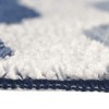 Blue Microfibre Soft Tufted Waves Design Bath Mat Rug Non-Slip