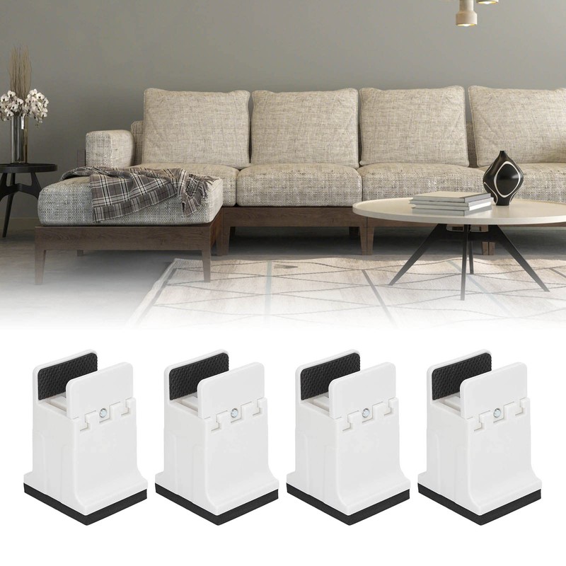 lyrlody Raised Bed Blocks, 4pcs Adjustable Furniture Risers with Screw