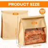 100 Pack Kraft Paper Bread Bags for Homemade Bread, Large