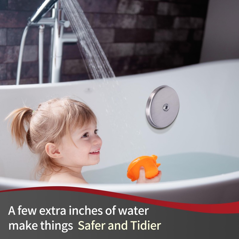 PRIMSOPH One Hole Overflow Faceplate Tub Drain Trim Kit Conversion