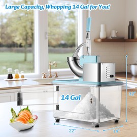 Zevemomo Shaved Ice Machine with Dual Blades, 660 LBS/H, 200W Electric Ice Crusher Machine with One-Piece PC Storage Ice Box, Ice Cone Machine with Safety Switch for Commercial & Home Use