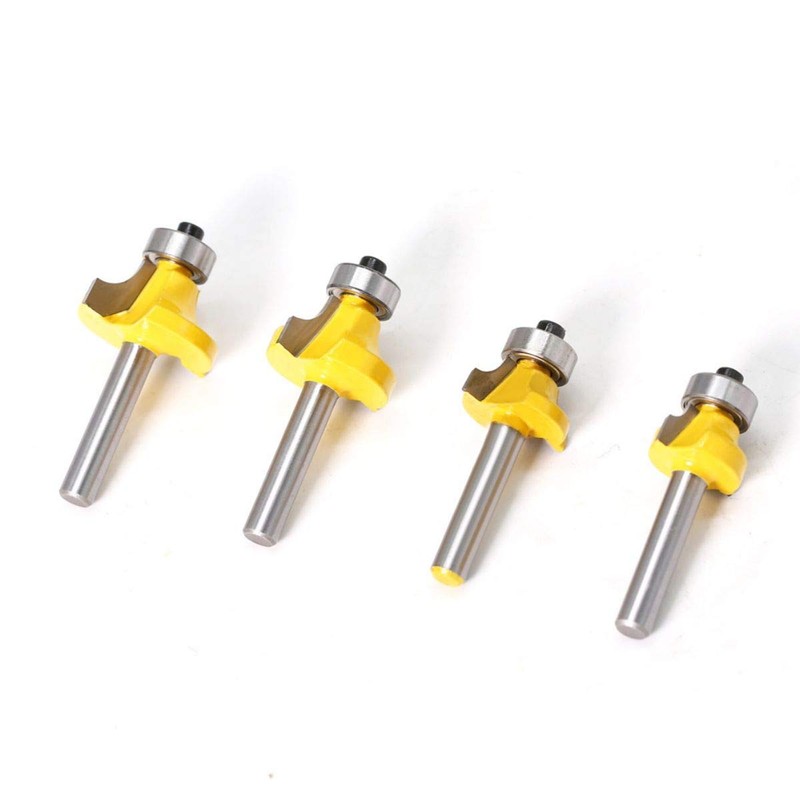 Baorder 4 Pieces 6 mm Shank Round Over Milling Cutter