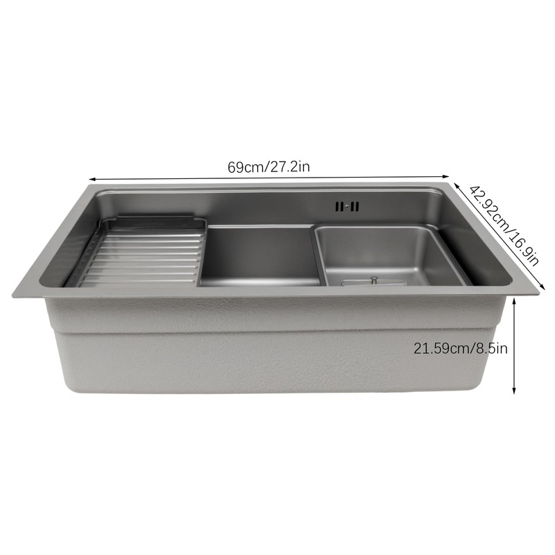 JAYGOVAN Kitchen Sink, 304 Stainless Steel Drop-In/Undermount Sinks, Top Mount