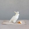 Creative Co-Op, White Ceramic Cockatoo Jar, Yellow, Medium