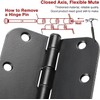 12 Pack Matte Black Door Hinges 3 1/2 Interior Rounded