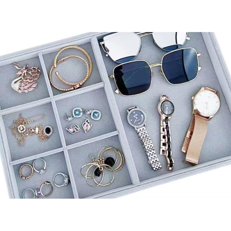 Svea Display Velvet Grey Jewelry Trays Premium Grade Drawer Insert