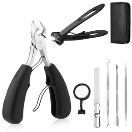 Navaris Nail Scissors & Nail Clippers Set for Toenails - Classic Toenail Scissors Set - Nail Clippers for Thick Nails - Nail Nippers for Toenails Professional Pedicure