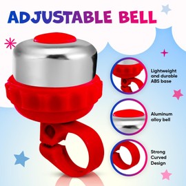 Kids Bike Bell - The Ultimate Mountain Bike Accessories For Your Young Cyclist! Elevate Their Kids Bike With An Exciting Bike Bell Boost Their Joy With Their Bicycle Bell On Your Toddler Bike (Red)