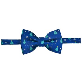 Retreez - Pajarita para niño con diseño de árbol de Navidad y copos de nieve, Azul marino, 8 - 10 años