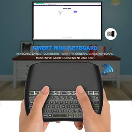 Mini Wireless Keyboard,D8 Mini Keyboard with Touchpad,Colorful Backlit Small Wireless Keyboard,Mini Handheld Remote Keyboard for PC,Raspberry Pi 4, Android TV Box,KODI,Windows 7 8 10