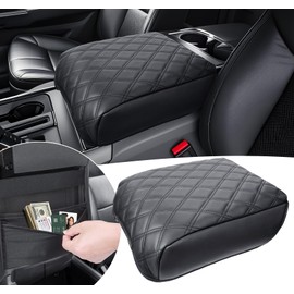 Center Console Cover for Ford F150 2021 2022 2023 2024 2025 Truck Interior Accessories, PU Leather Armrest Middle Console Cover Anti-Scratch Protector Cushion Pad (Bucket Seat Only)