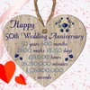 Pixie's Gift 50th Wedding Anniversary" Commemorative Wooden Heart Plaque –
