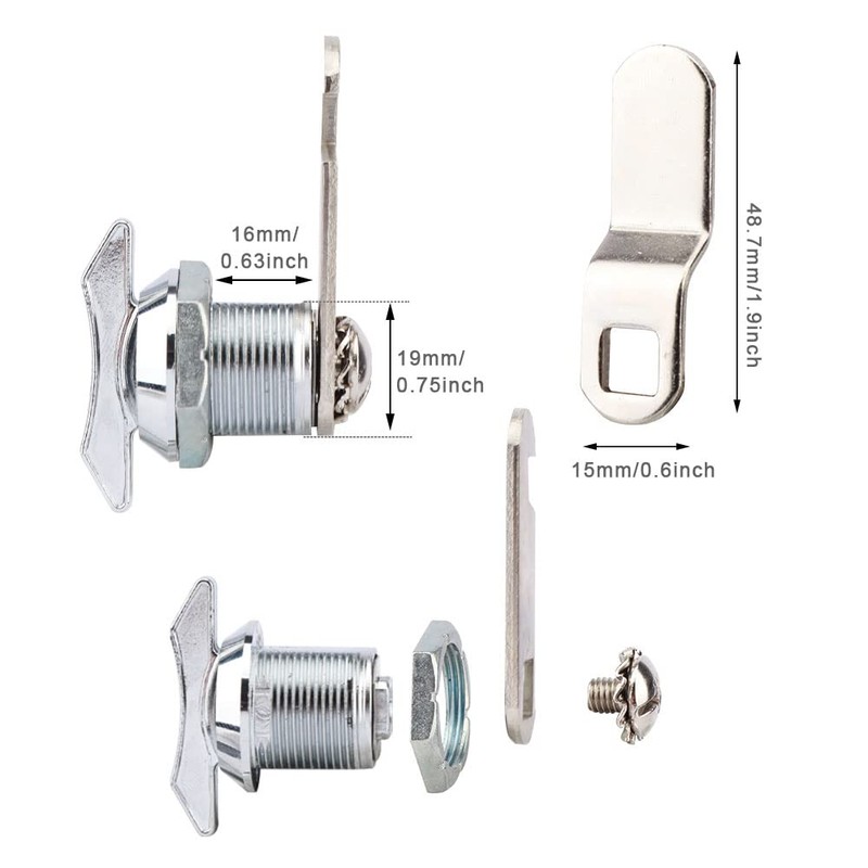 Jiakalamo 2 Pack Thumb Operated Offset Cam Lock, RV Compartment