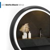 Round LED Mirror for Bathroom, Black Metal Frame, 28”