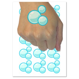 Soap Bubbles Temporary Tattoo Water Resistant Fake Body Art Set Collection - 54 1" Tattoos (1 Sheet)