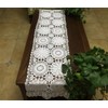 USTIDE Rustic Floral Table Runner Handmade Crochet Table Doily White