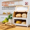 Arise Stylish Bamboo Bread Box for Kitchen Countertop, Extra Large