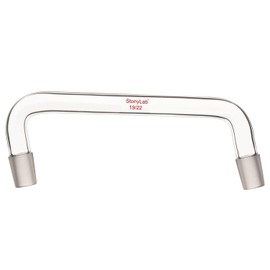 stonylab Glass Distiller Adapter, Borosilicate Glass 75 Degree and 105 Degree Curved Chemistry Adapter with 19/22 Standard Cone Inner Joints, 150mm Length