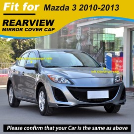 Goholy Car Door Side Rearview Mirror Cover Compatible With Mazda 2 Mazda 3 2010-2013(Without Signal Lamps Version) 69-1N7A-87 69-1N7A Housing Rearview Mirror Protective Cover Unpainted Right Side