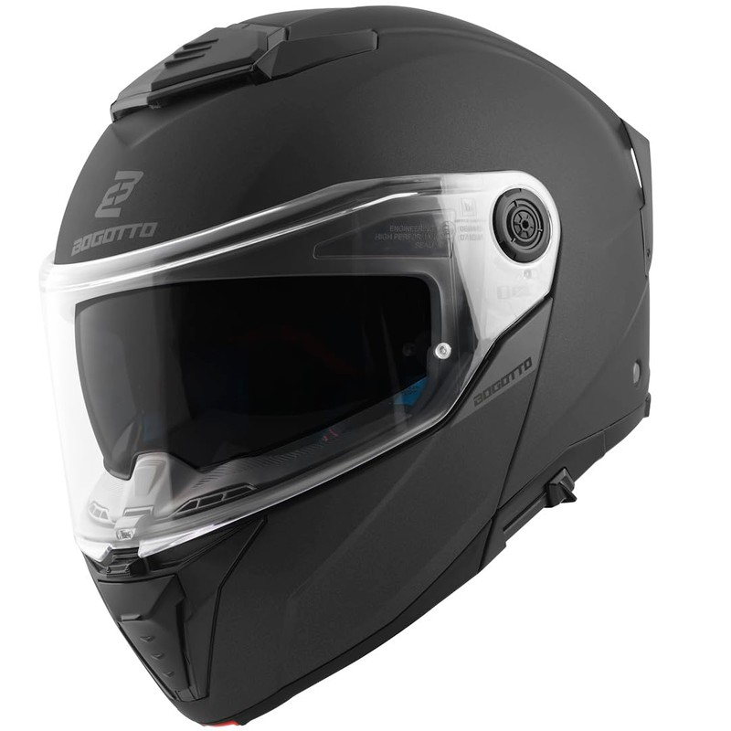 Bogotto FF404 Solid Flip-Up Helmet, Matte Black, S