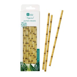 Talking Tables Bamboo Themed Paper Straws, Tropical Party Supplies Birthday Decorations Fiesta Biodegradable Eco-Friendly Pack of 30,
