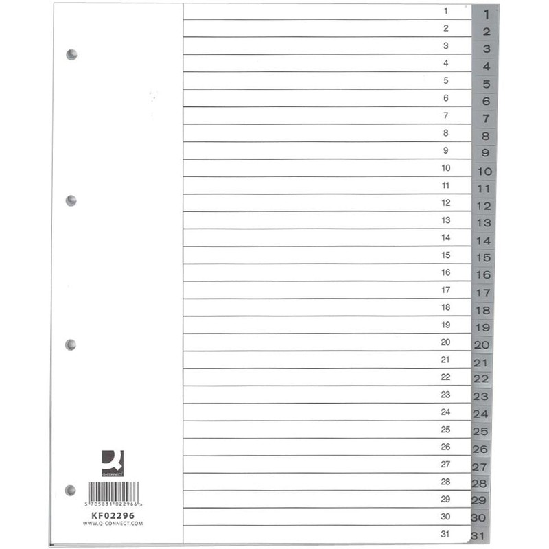 Q-Connect Number Register Grey