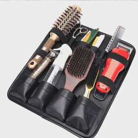 Healvian Friseursalon-Brusttasche, Scherentasche für Friseure, Friseurschere, Westentasche, mehrere Taschen, praktische Westentasche, Friseurscherentasche, Haarstyling-Werkzeugtasche, schwarzes