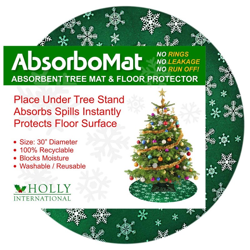 Holly International AbsorboMat Absorbent Christmas Tree Mat & Floor Protector,