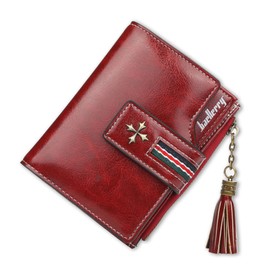 Womens Wallet With Zipper Pocket Leather Small Wallet for Women RFID Blocking Credit Card Holder Wallet with Mutil Card Slots & 2 SD Card Slots, Red, /