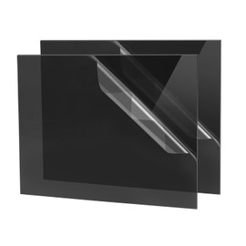 Black Acrylic Sheet 12" x 16" x 1/8", 2 Pack UU&FIL Semi-Frosted Matte Glossy Gray-Black Cast Plexiglass Sheets for Laser Cutting, DIY Display Projects, Decor, Signs, Crafts, Easy to Cut and Engrave