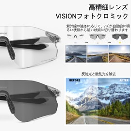 KAPVOE Dimmable Sports Sunglasses, Ultra Lightweight, TR90 Frame, PC Dimmable Lens, UV400, UV Protection, Women's, Men's, Cycling Glasses, For Marathons, Running, Baseball, Climbing, Outdoors