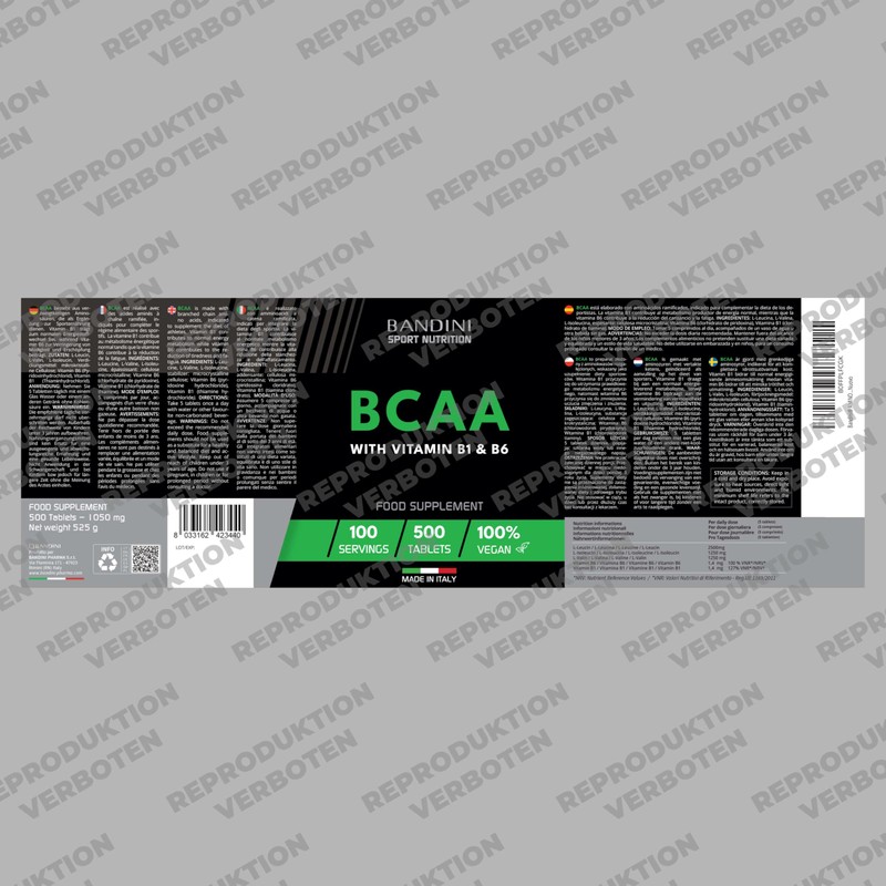 Bandini® BCAA 500 Tablets + Vitamin B1 & B6 Branched