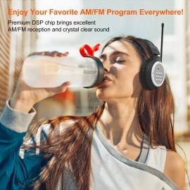 UMUTOO AM FM Radio Headphones Personal Portable Radio Headset am/fm Digital with Bes...