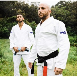 Hawk Sports Brazilian Jiu Jitsu Gi for Men and Women, Ultra-Light Extra Tough Premium Fabric BJJ Gi for Martial Arts Training & Competition, Comfy BJJ Gear - Size A4, White