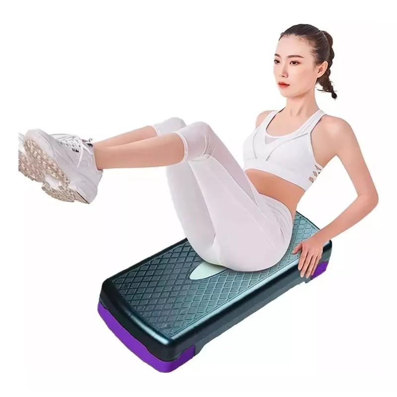 ShopMall Step Banco Aerobics Ejercicio Fitness Crossfit Ajustable Color Violeta