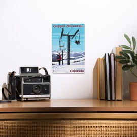 Lantern Press 6x9 Inch Metal Sign, Copper Mountain, Colorado, Ski Lift Day Scene