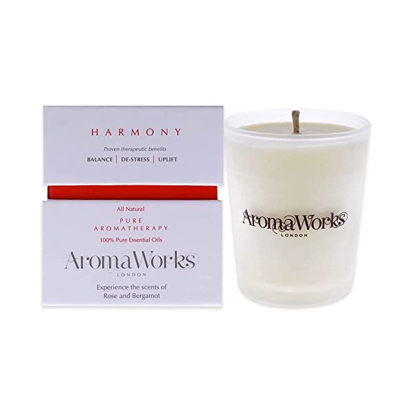 Aromaworks Harmony Candle | Creates a Calm Enhancing Atmosphere | Provides a Sense of Happiness | Naturally Scented | 100% Pure Essential Oils | 2.64 Oz