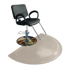 Rhino Salon, Rhino Hide Anti-Fatigue Salon Floor Mat, Non-Slip Standing Comfort Cushioned Mat for Hair Salon or Barbershop, 3' x 4.5' (Semi Circle, Taupe 3' x 4.5' x 1/2" Thick)