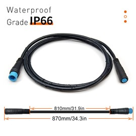 HUDAMZKY Ebike Extension Cable Julet 2Pin/3Pin/4Pin/5Pin/6Pin Waterproof Connector Female to Male DIY Electric Bicycle Brake Display Throttle Light Extension Signal Cable(4pin Male-Female)