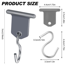 QIYILE RV Awning Hooks, Camping Awning Hooks, Portable Piping Rail Hooks, Accessories, Hanger for Motorhome, Caravan, Pack of 12