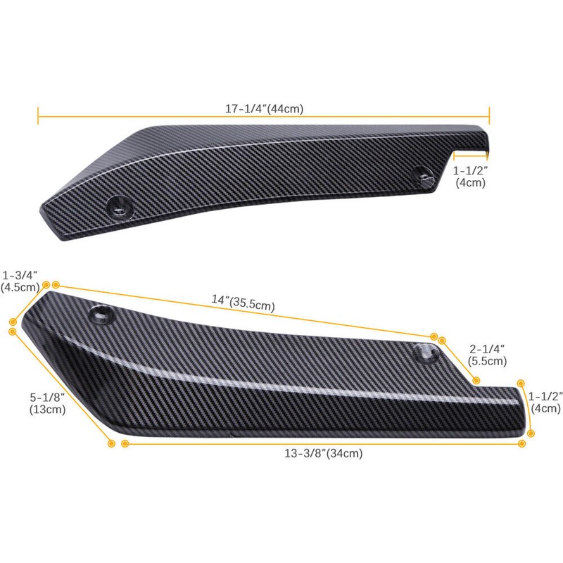 KEEPDSGN 2x Rear Bumper Diffuser Lips Canard Splitter Carbon For