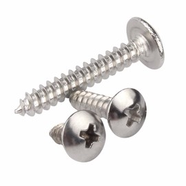 MOOPW Round Head Wood Screws - 304 Stainless Steel Phillips Mushroom Head Screws Full Thread Self Tapping Screws M3 M4 M5 M6