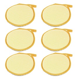 LOLA Round N' Round Wonder Scourer | Non-Scratch Scouring Pad | Wonder Metallic Scourer On One Side, Nylon Net Sponge On Other Side | Convenient Hang Hole Cleaning Pads | Assorted Colors - 6 Pack