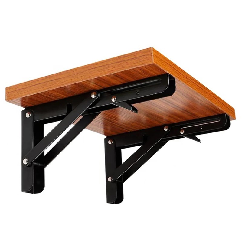 Anhoer Foldable Shelf Brackets Black Heavy Duty 14 Inch Stainless