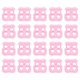 QUARKZMAN 40 Stück Kunststoff-Kordelverschlüsse, Doppel-Loch-Feder-Kordelstopper-Schieber-Verschlüsse für Zugbänder Schnürsenkel Taschen, Pink