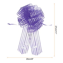 MECCANIXITY 5pcs 8 Inch Organza Large Pull Bow Metallic Gift Wrapping Bows Ribbon Chiffon Yarn Purple for Wedding Baskets Presents Christmas Valentine's Day